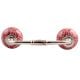 Dark Pink Leaf Floral Ceramic Bridge Handle